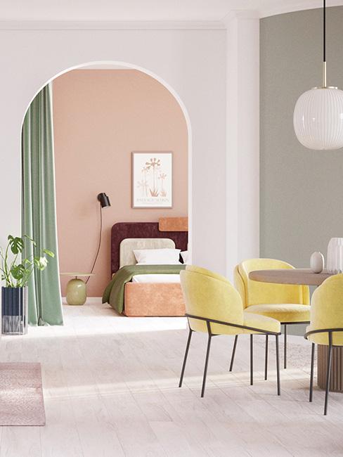 playful pastel shades in the bedroom