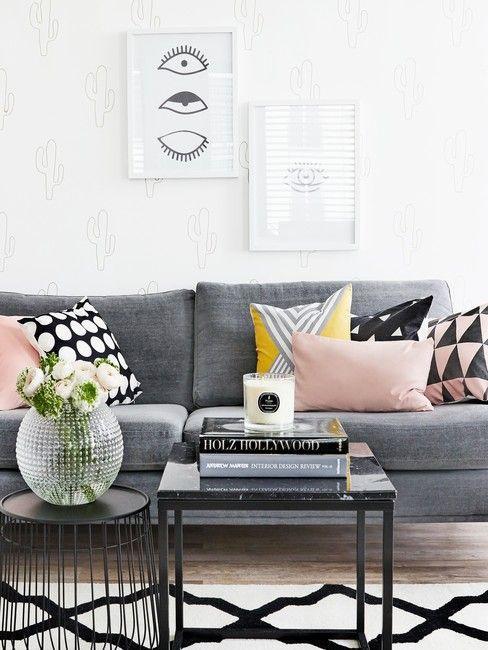 Modern wallpaper for the wall in the Scandinavian living room
